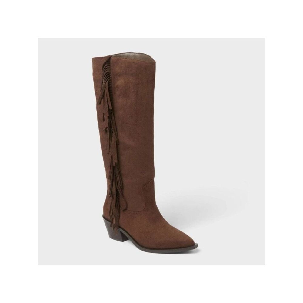 Women’s Patsy Tall Fringe Western Boots with Memory Foam Insole – Universal Thre